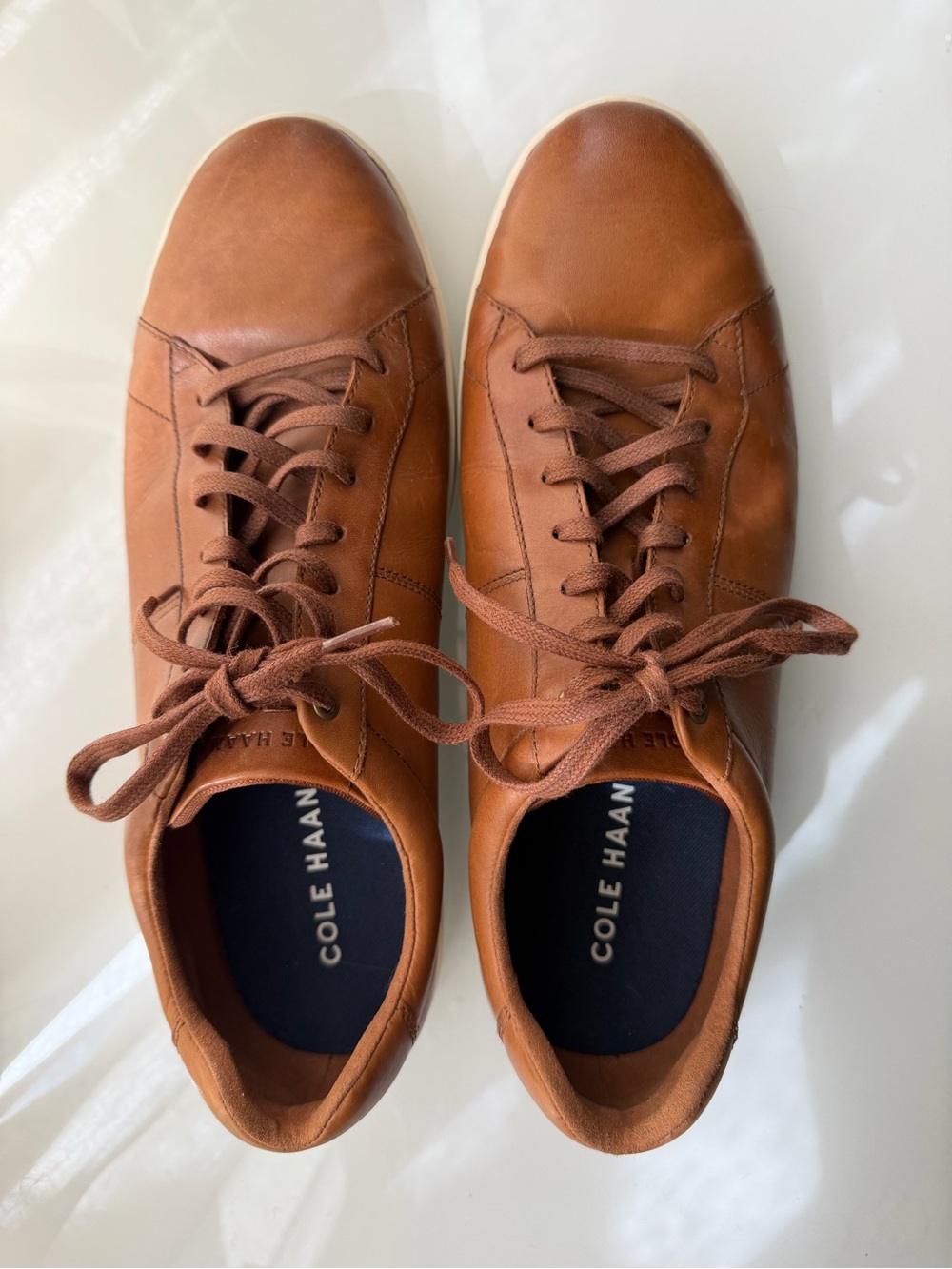 Cole Haan GrandPro Tennis Leather Sneakers – British Tan – Men's 12